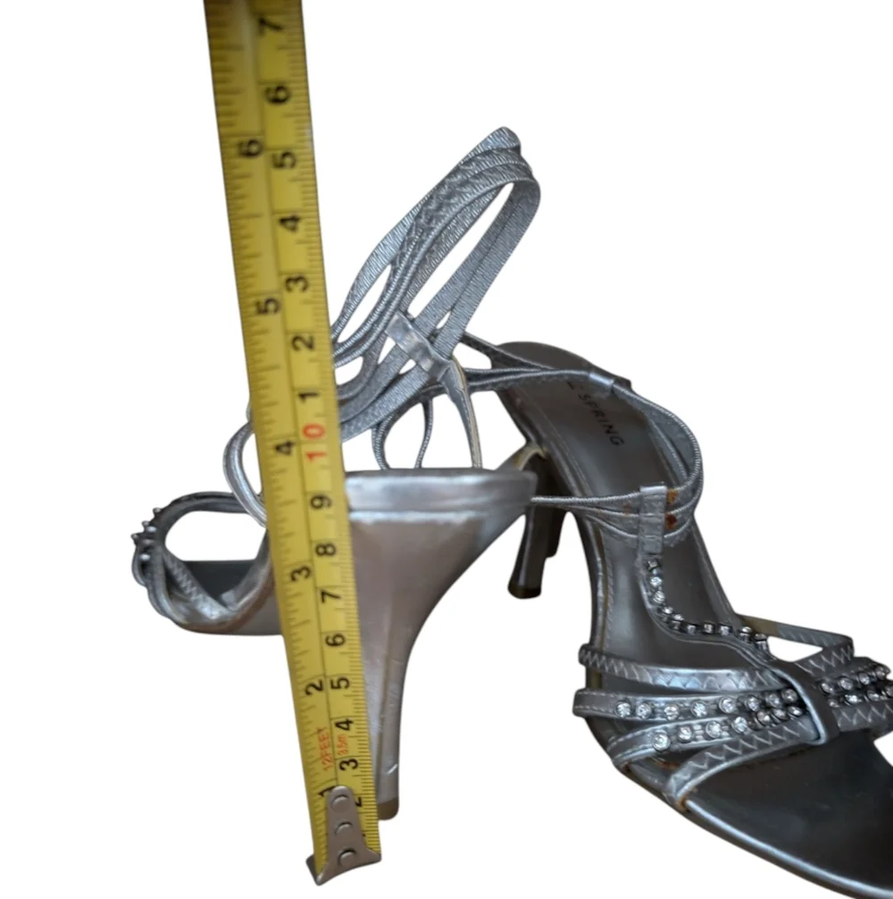 Silver Strappy Sandals